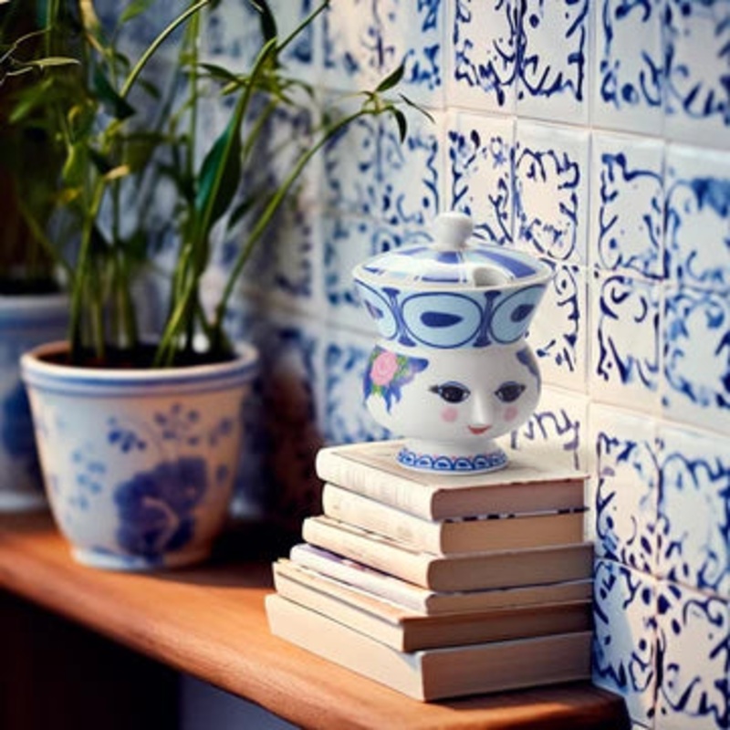Bjrn Wiinblad Dora Bowl, Blue, : 3.7"