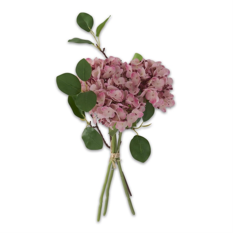 Dark Pink Real Touch Hydrangea Bundle 12"