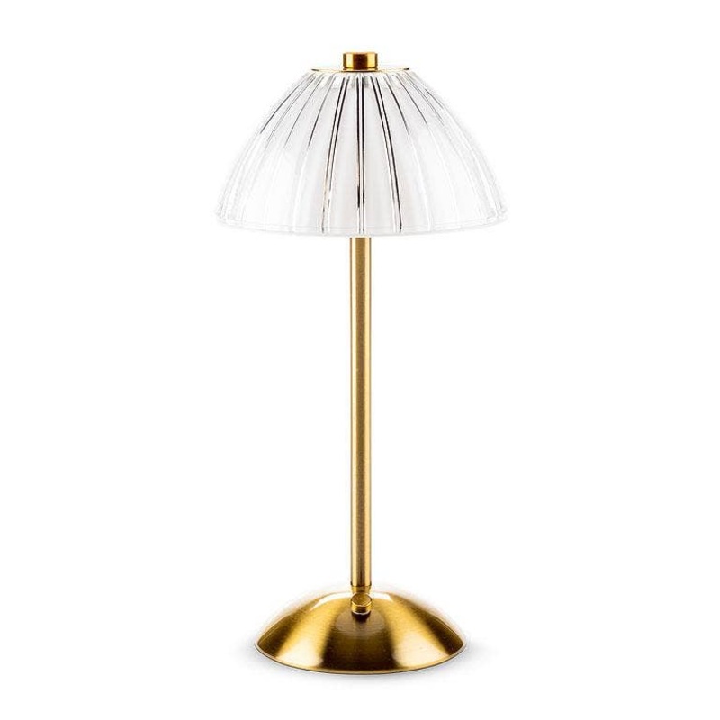 Fancy Shade LED Table Light - Gold/White - 12"H