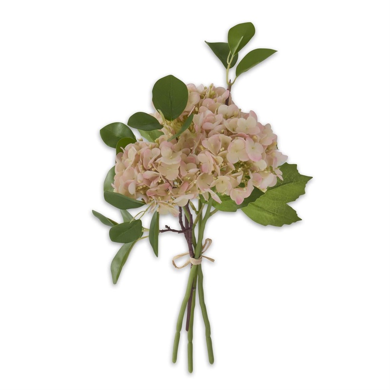 Light Pink Real Touch Hydrangea Bundle 12"