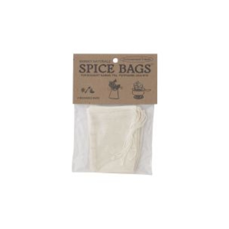 Natural Cotton Spice Bags, Set of 4