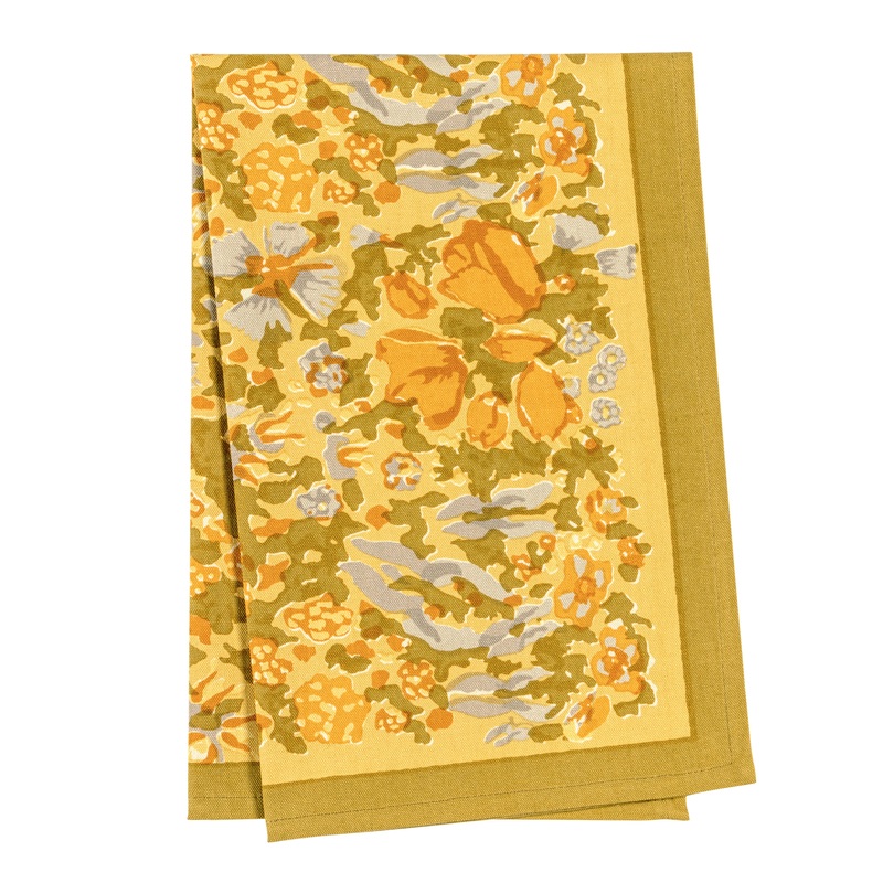 Couleur Nature Jardin Mustard & Grey | Tea Towel