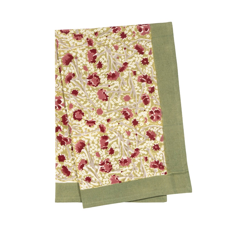 Couleur Nature Meadows Red & Green | Tea Towel