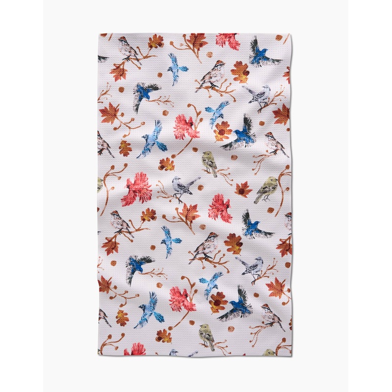 Geometry Autumnal Bird Skies Tea Towel