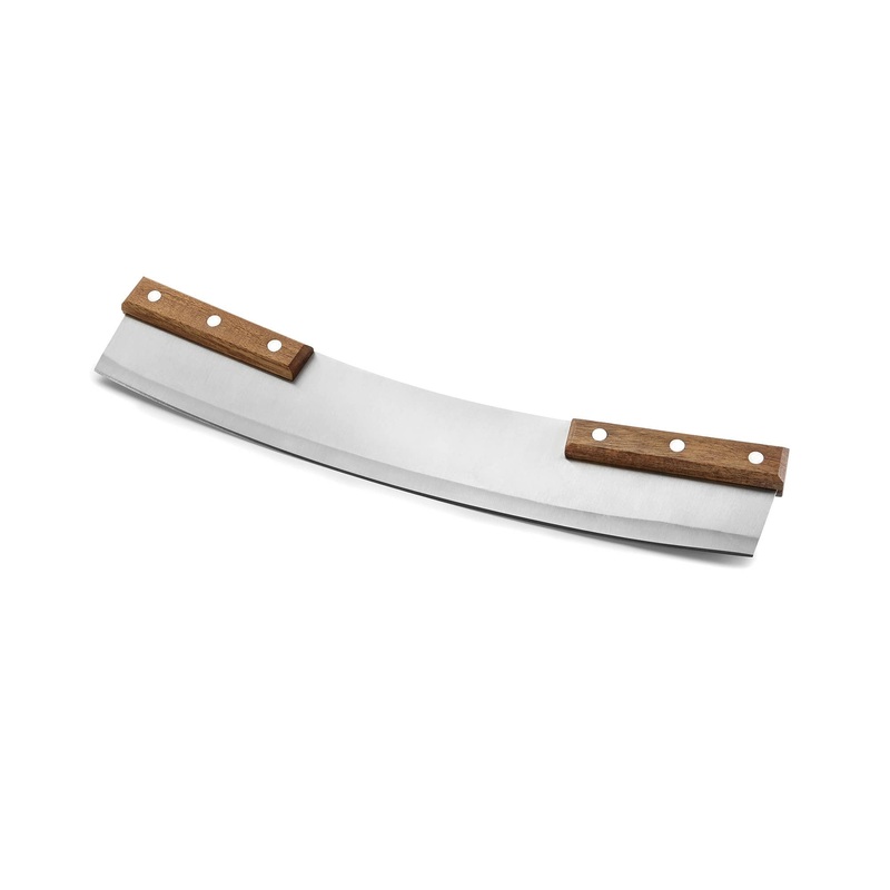 Outset Acacia Pizza Cutter, Stainless Steel, 13" Blade