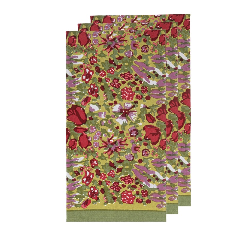 Couleur Nature Jardin Red & Green | Tea Towel