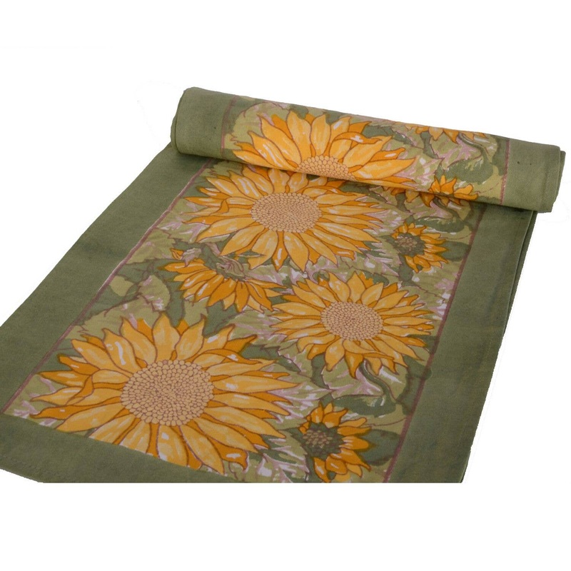 Couleur Nature Sunflower Yellow & Green | Table Runner