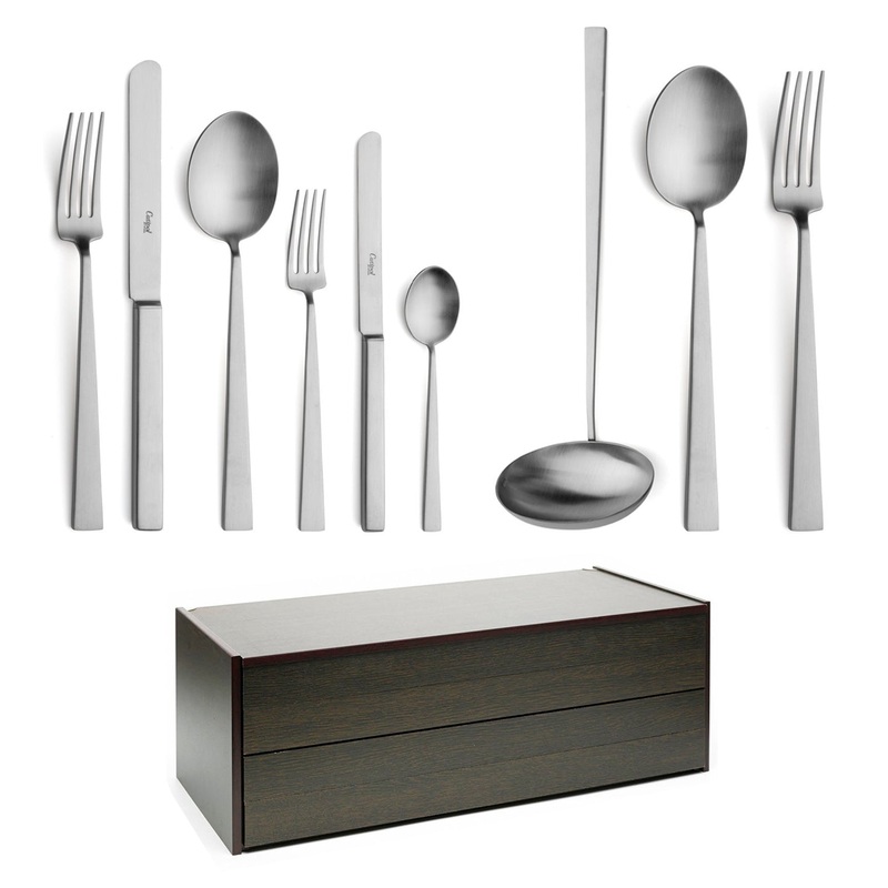 Cutipol Bauhaus 75 Piece Cutlery Set / Brushed Steel with Canteen *