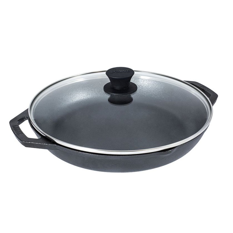 Lodge Chef Collection Chef Pan with Loop Handles and Glass Lid / 30cm / 12"