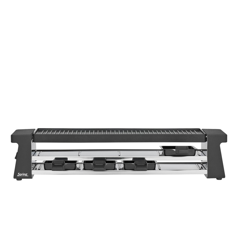 Spring Compact Raclette Grill with Cast Aluminium Plate / Black