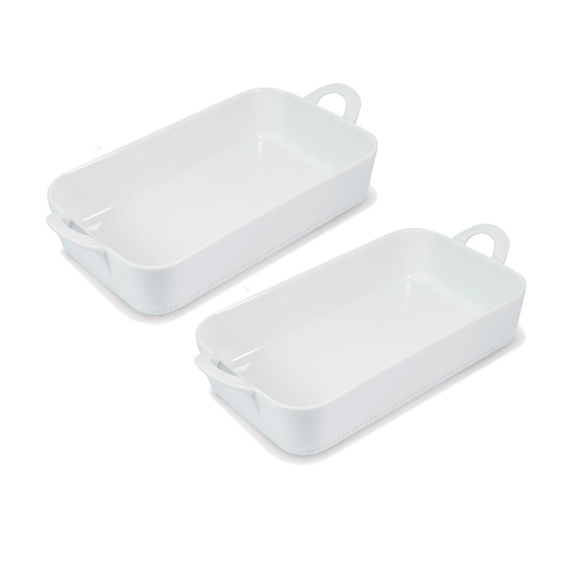 Pillivuyt Toulouse Rectangular Roasting Dish / Set of 2 / 31x18cm