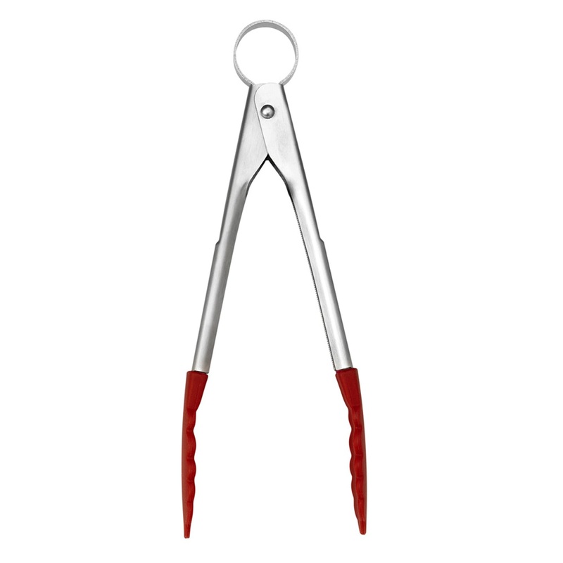 Cuisipro Silicone Locking Tongs / Red / 30cm *