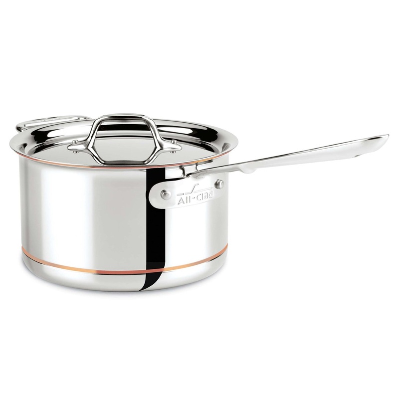 All-Clad Copper Core Deep Saucepan with Lid 4Qt