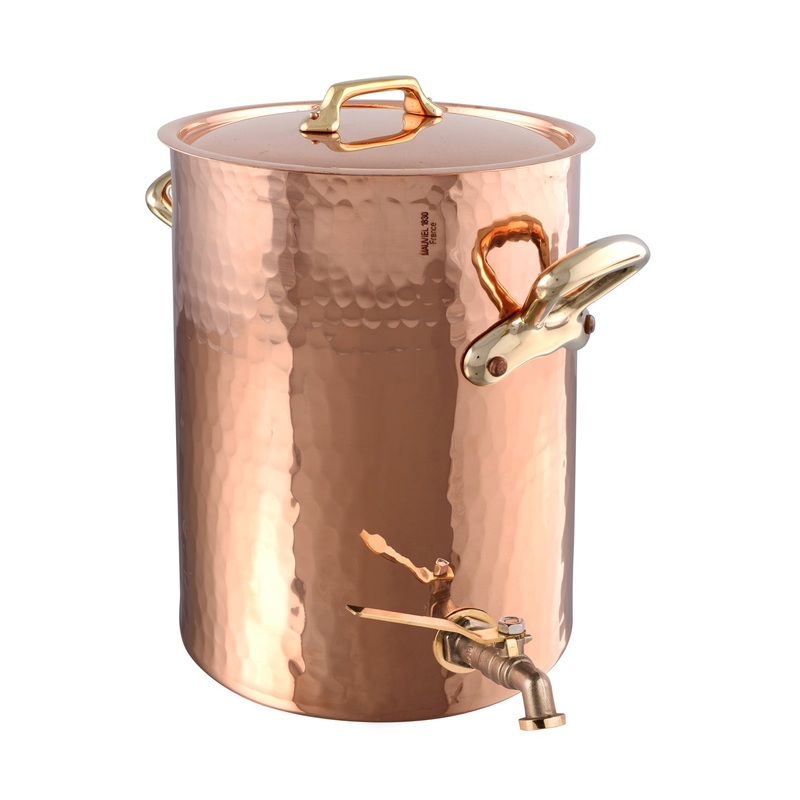 Mauviel M'Tradition Hammered Copper Soup Station (w Tap / Lid)