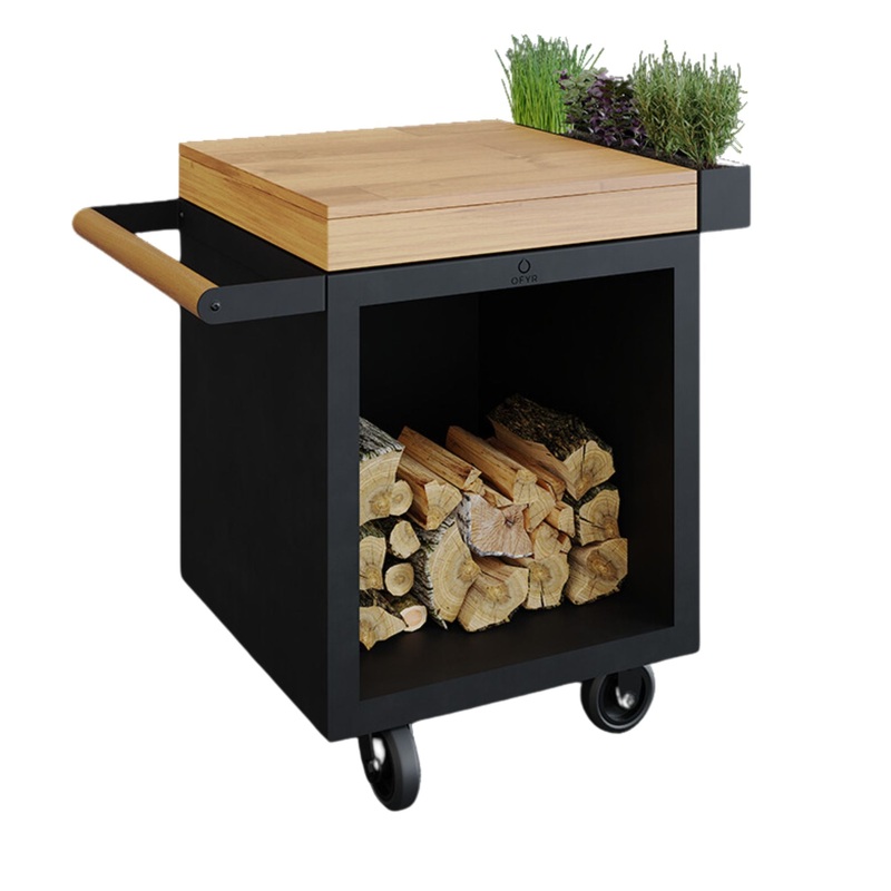 OFYR Mise en Place Black 65 PRO Table w/ Cutting Board