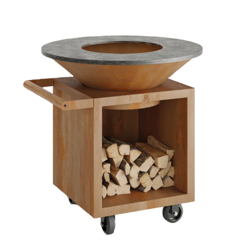 OFYR OCS-100-PRO Classic Corten 100 PRO Freestanding Open Fire Grill w/ Storage