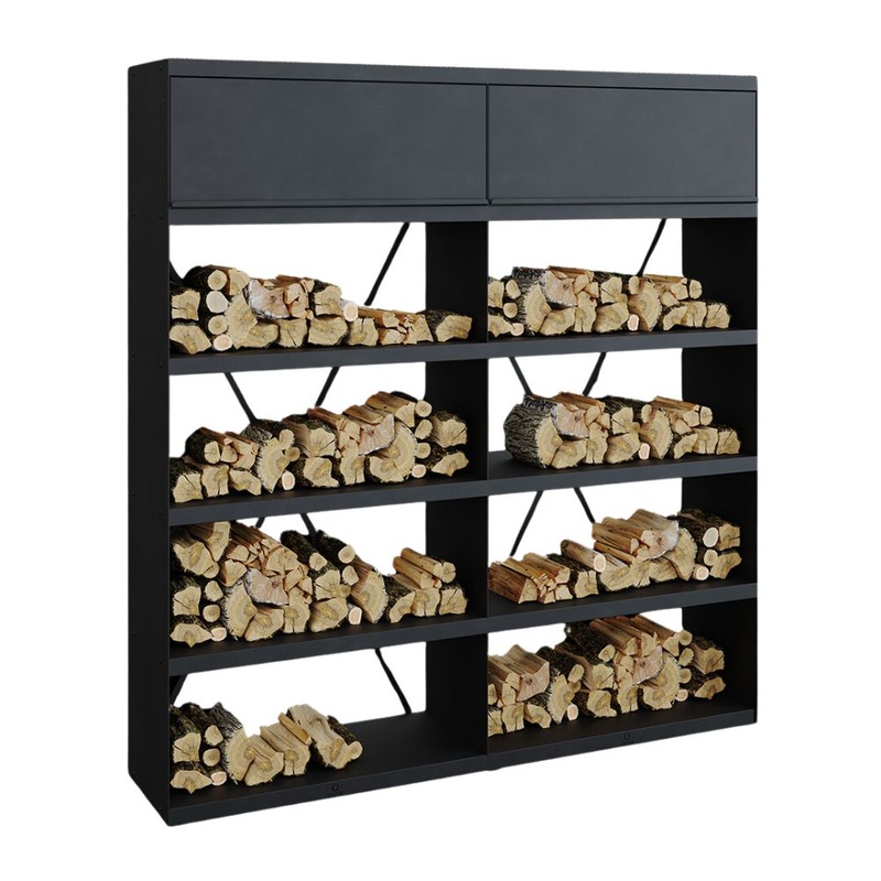 OFYR WSB-200 Black Coated Steel 200 Wood Storage