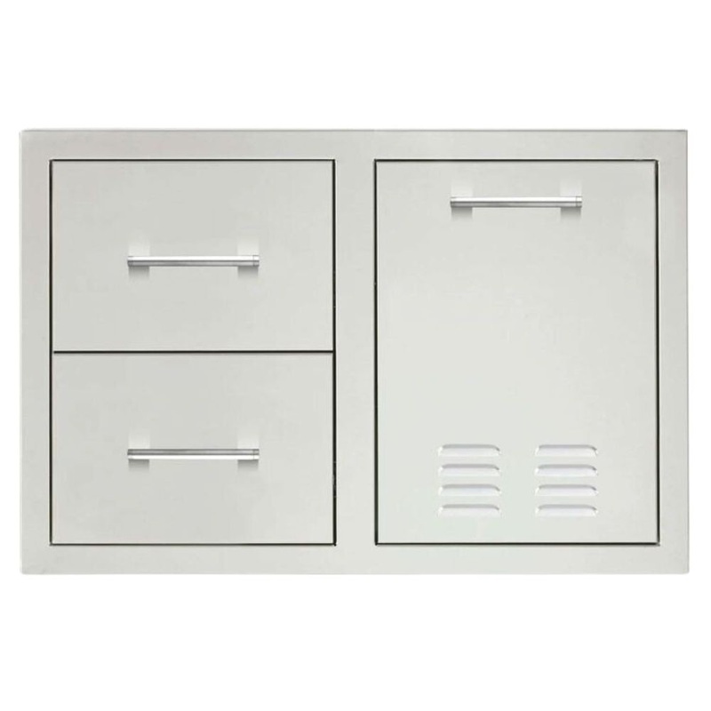 TrueFlame 33" 2-Drawer & Vented LP Tank Pullout Drawer Combo