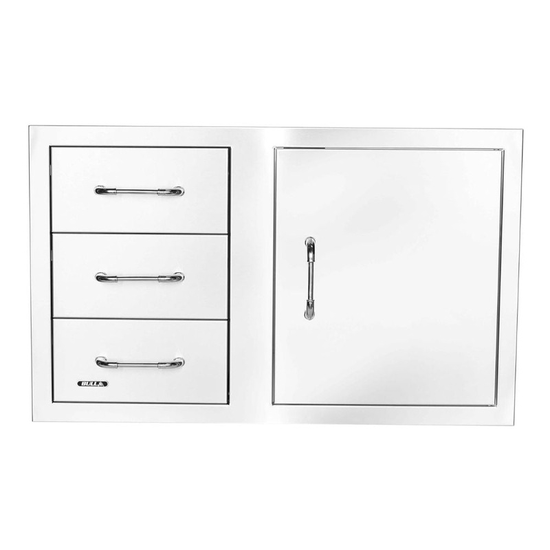 Bull 25920 38-Inch Stainless-Steel 3 Drawer Door Combo w/ Reveal