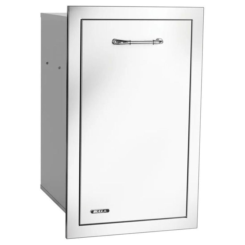 Bull 56960 Slim Stainless Steel 10 Gallon Roll-Out Trash Drawer w/ Reveal