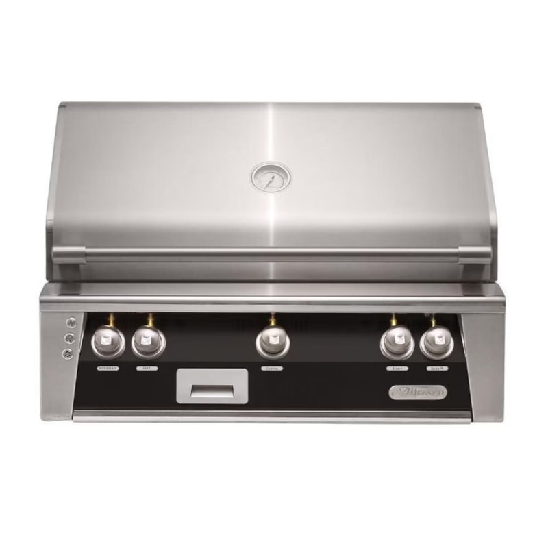 Alfresco 36-Inch Built-In Stainless Steel Gas Grill w/ Rotisserie in Matte Jet Black