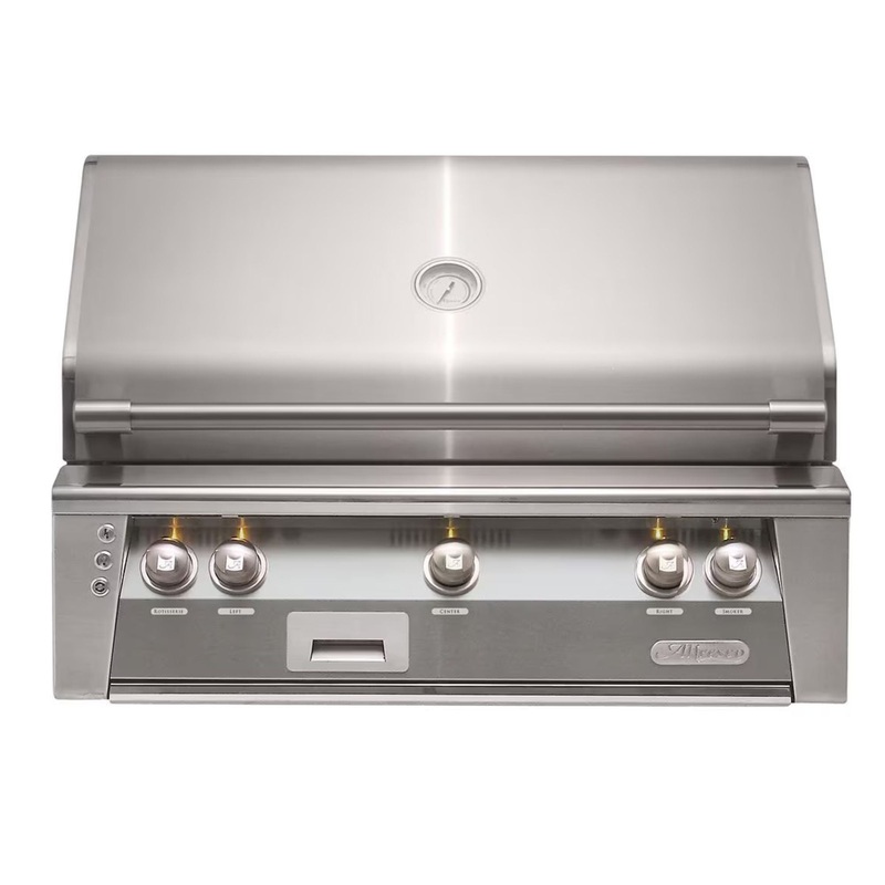 Alfresco 36-Inch Built-In Stainless Steel Gas Grill w/ Rotisserie in Signal Gray