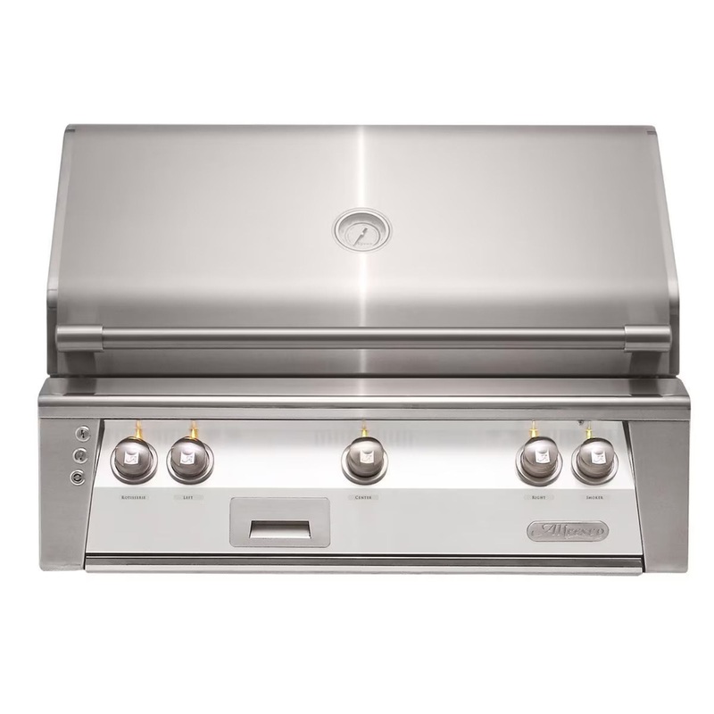 Alfresco 36-Inch Built-In Stainless Steel Gas Grill w/ Rotisserie in Signal White
