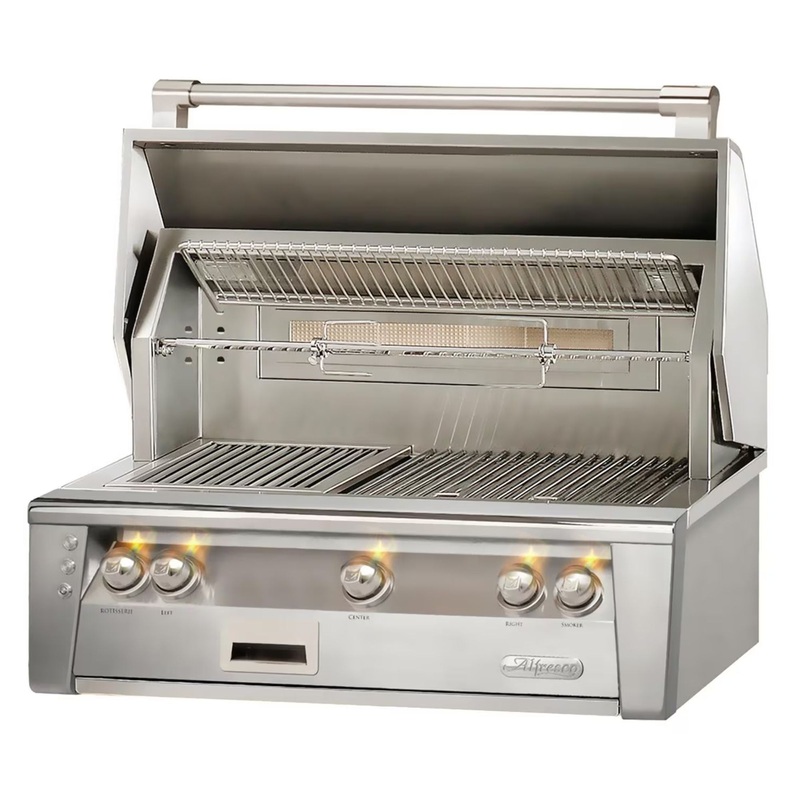 Alfresco 36-Inch Built-In Stainless Steel Gas Grill w/ Rotisserie & Sear Zone