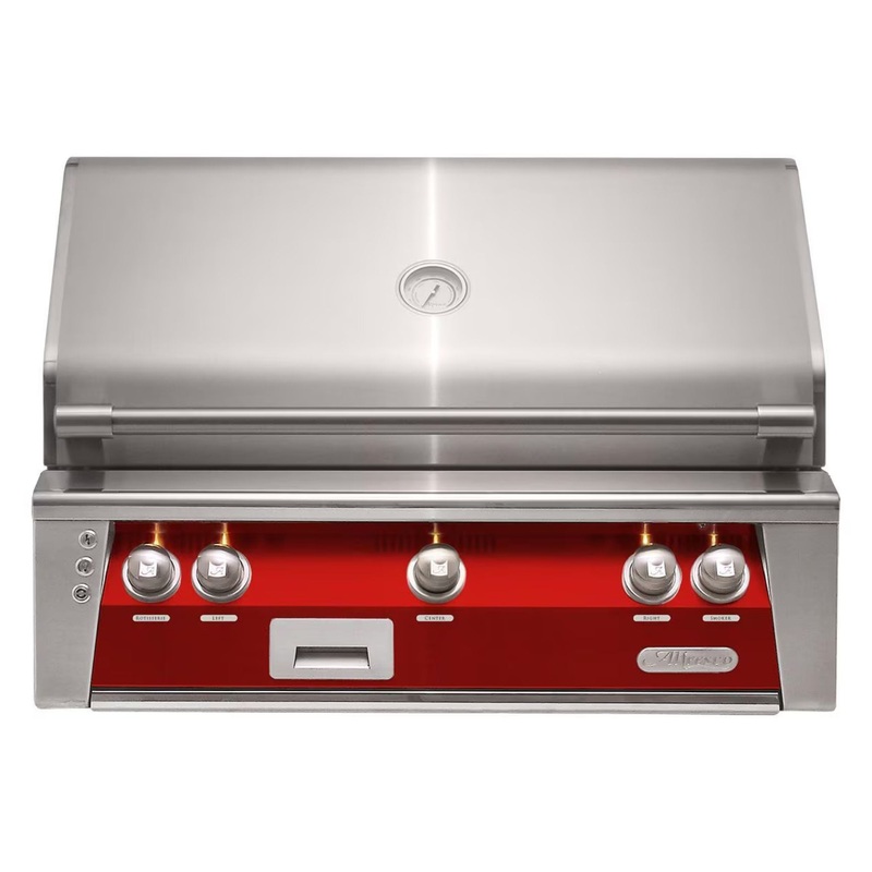 Alfresco 36-Inch Built-In Stainless Steel Gas Grill w/ Rotisserie & Sear Zone in Carmine Red