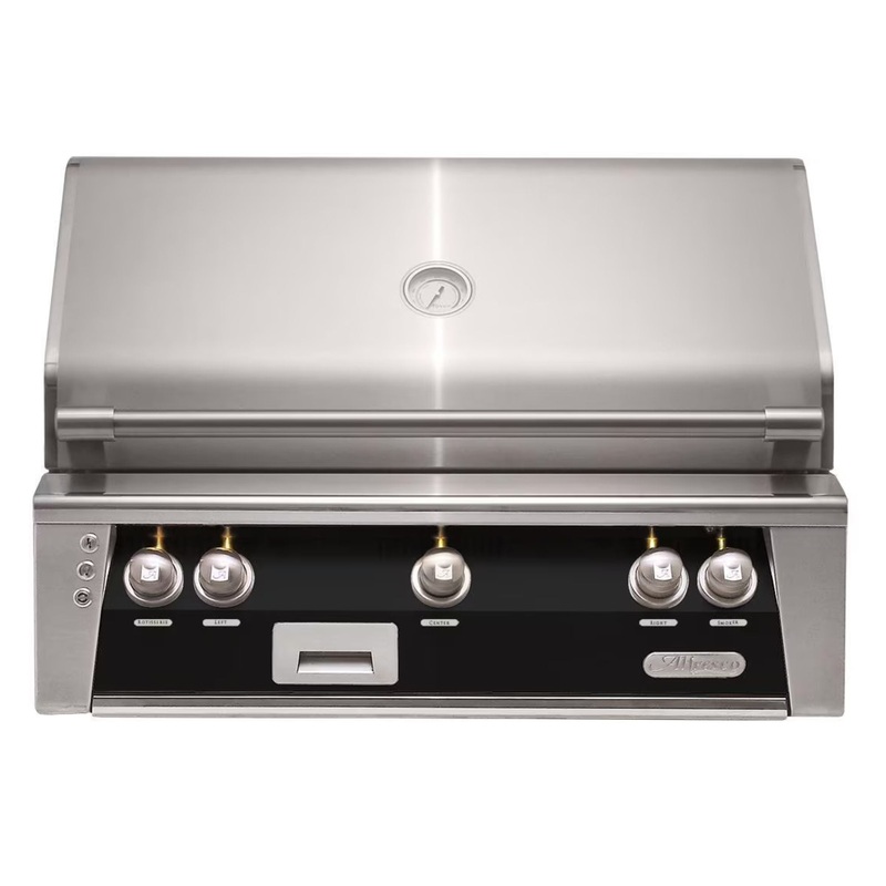 Alfresco 36-Inch Built-In Stainless Steel Gas Grill w/ Rotisserie & Sear Zone in Jet Black