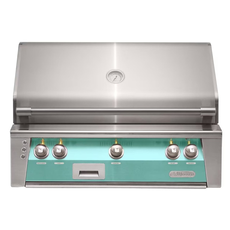 Alfresco 36-Inch Built-In Stainless Steel Gas Grill w/ Rotisserie & Sear Zone in Light Green