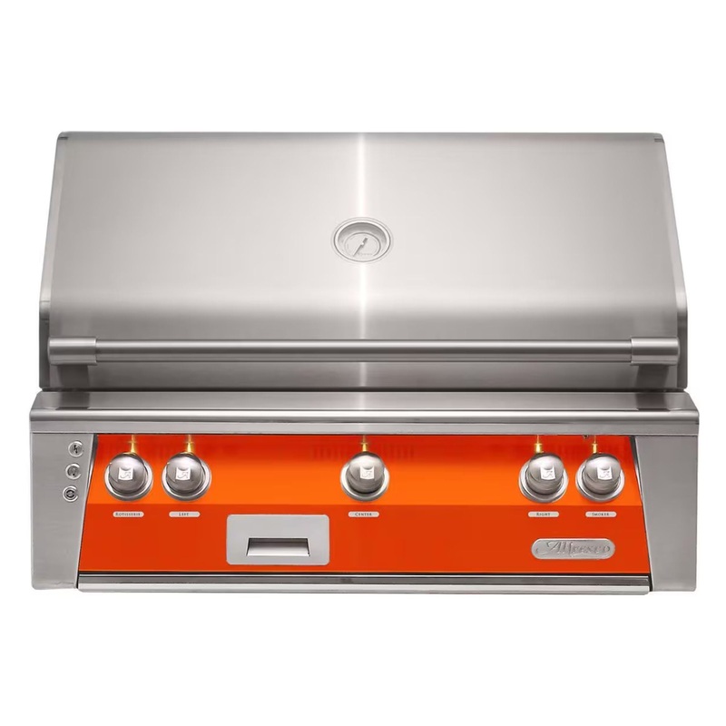 Alfresco 36-Inch Built-In Stainless Steel Gas Grill w/ Rotisserie & Sear Zone in Luminous Orange