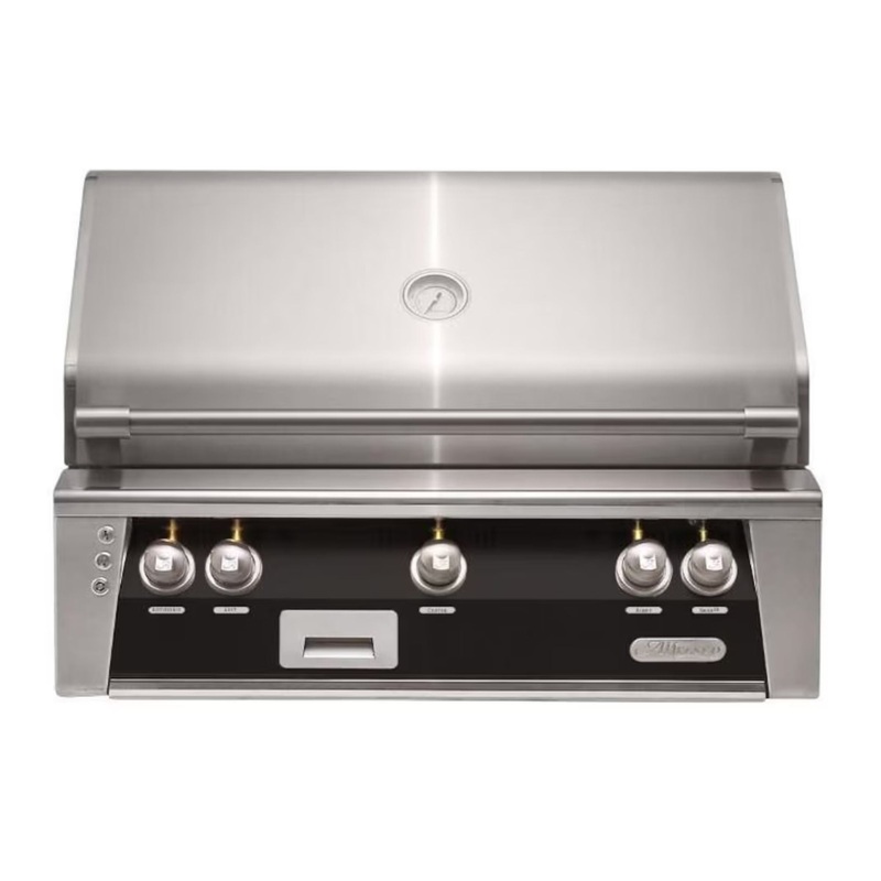 Alfresco 36-Inch Built-In Stainless Steel Gas Grill w/ Rotisserie & Sear Zone in Matte Jet Black