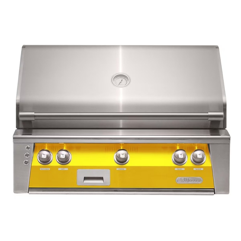 Alfresco 36-Inch Built-In Stainless Steel Gas Grill w/ Rotisserie & Sear Zone in Traffic Yellow
