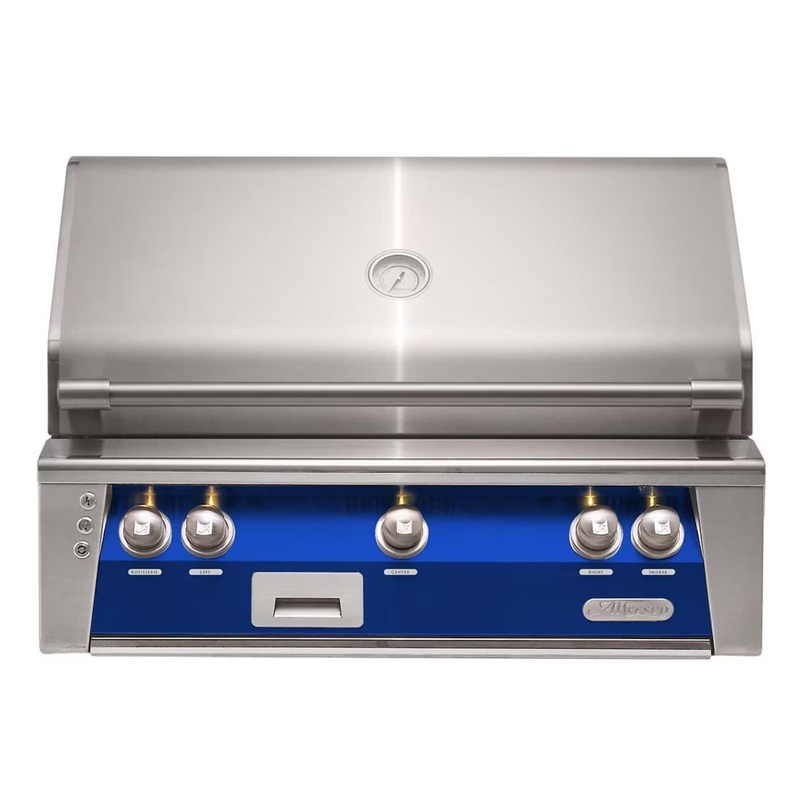 Alfresco 36-Inch Built-In Stainless Steel Gas Grill w/ Rotisserie & Sear Zone in Ultramarine Blue