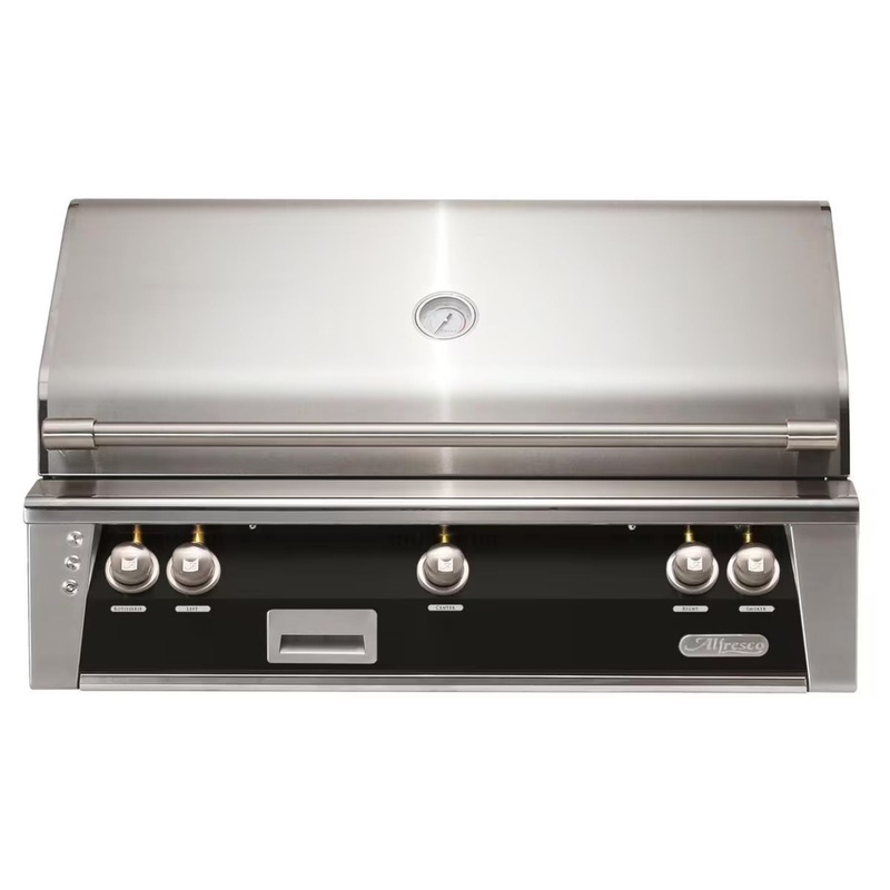 Alfresco 42-Inch Built-in Stainless Steel Gas Grill w/ Rotisserie in Jet Black