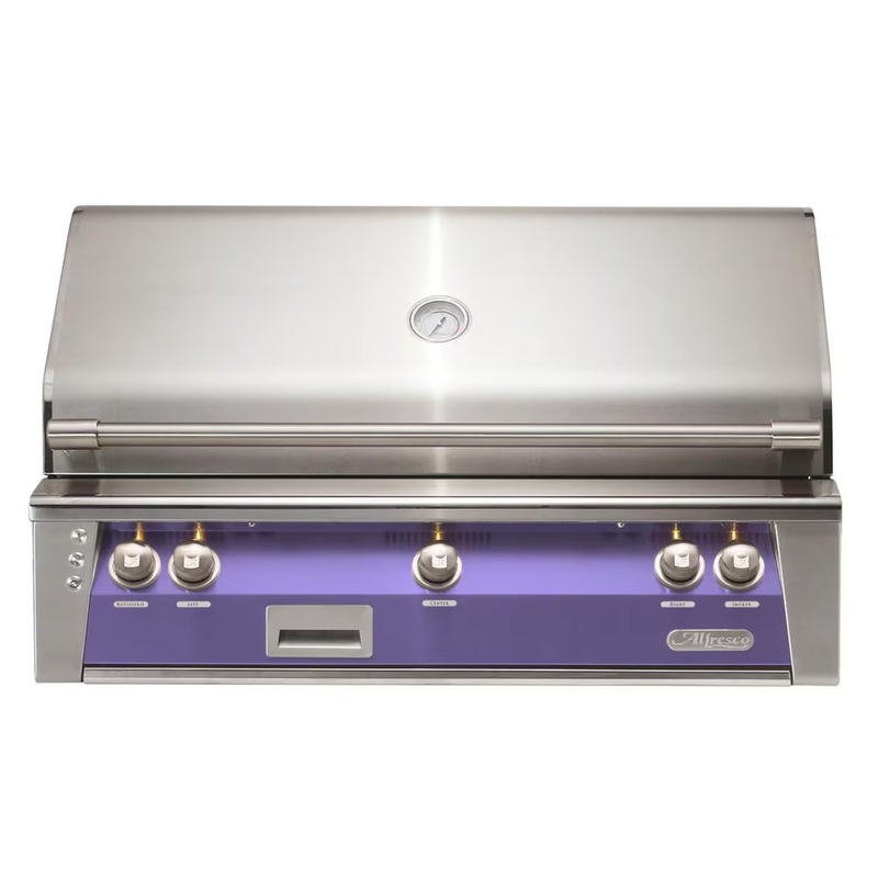 Alfresco 42-Inch Built-in Stainless Steel Gas Grill w/ Rotisserie & Sear Zone in Blue Lilac