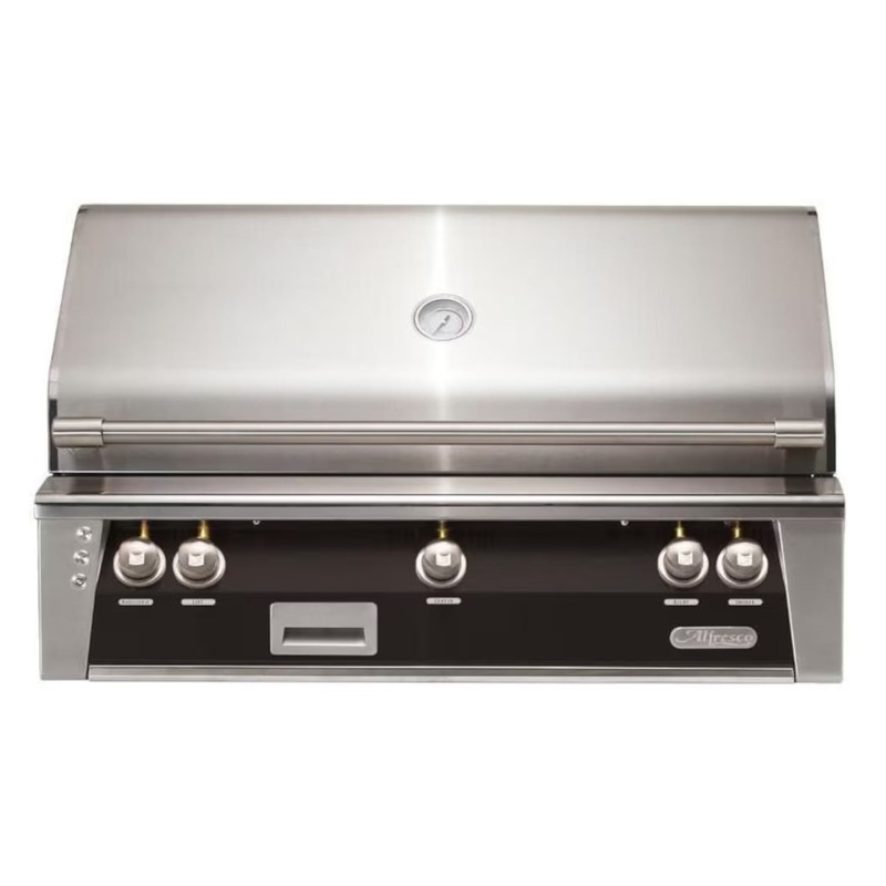 Alfresco 42-Inch Built-in Stainless Steel Gas Grill w/ Rotisserie & Sear Zone in Matte Jet Black