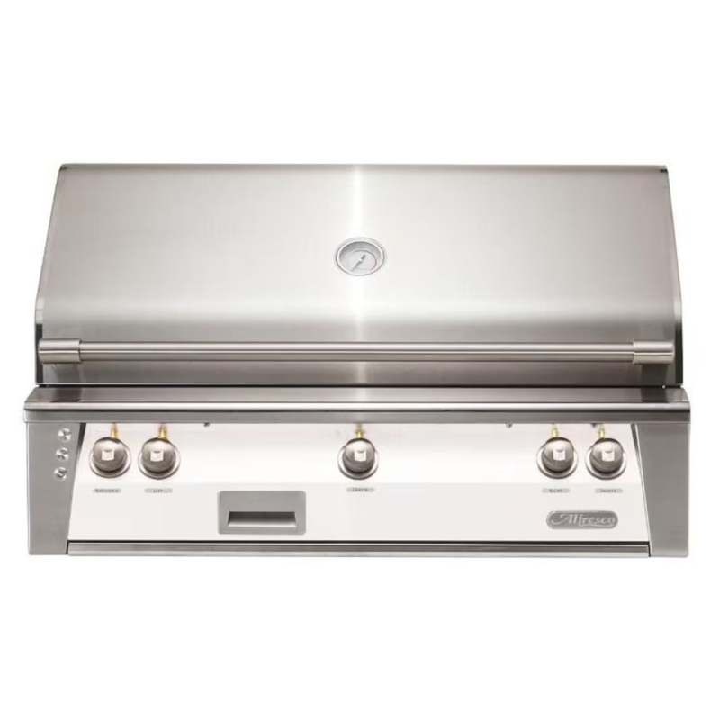 Alfresco 42-Inch Built-in Stainless Steel Gas Grill w/ Rotisserie & Sear Zone in Matte Signal White