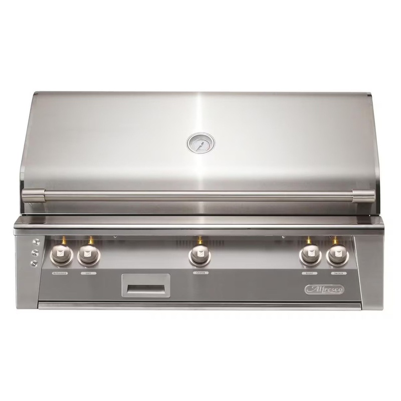 Alfresco 42-Inch Built-in Stainless Steel Gas Grill w/ Rotisserie & Sear Zone in Signal Gray