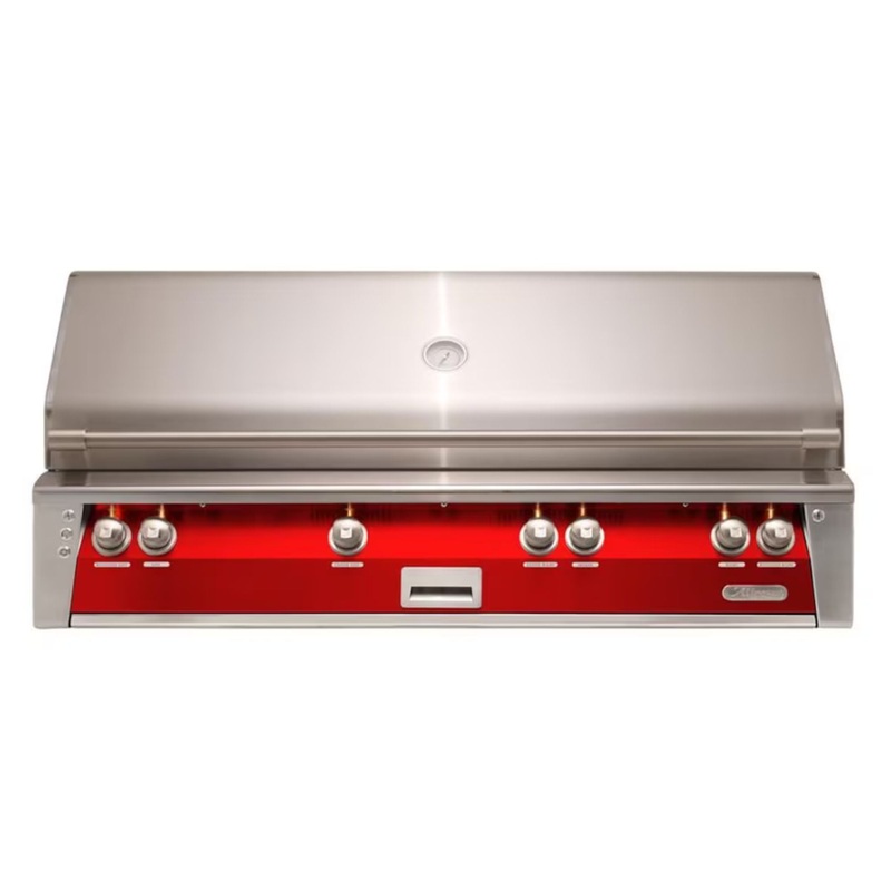 Alfresco 56-Inch Built-in Stainless Steel Gas Grill w/ Rotisserie & Sear Zone in Carmine Red