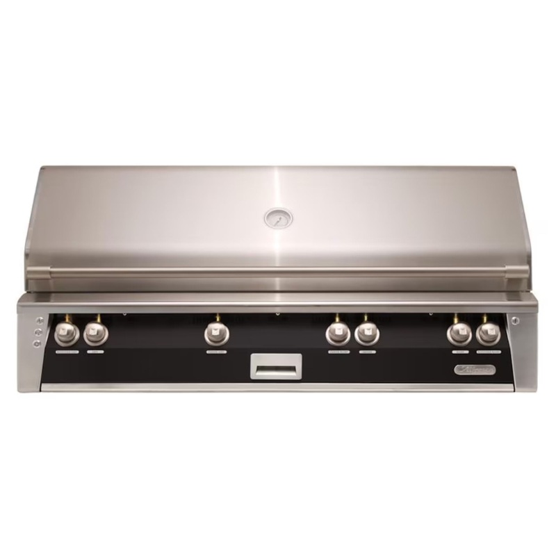 Alfresco 56-Inch Built-in Stainless Steel Gas Grill w/ Rotisserie & Sear Zone in Jet Black