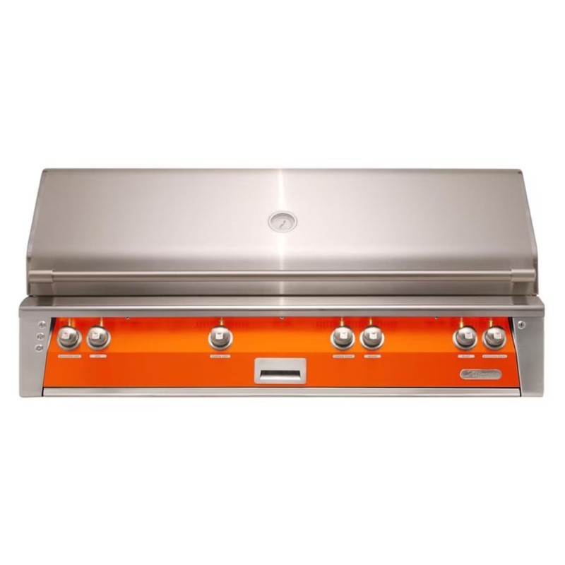Alfresco 56-Inch Built-in Stainless Steel Gas Grill w/ Rotisserie & Sear Zone in Luminous Orange