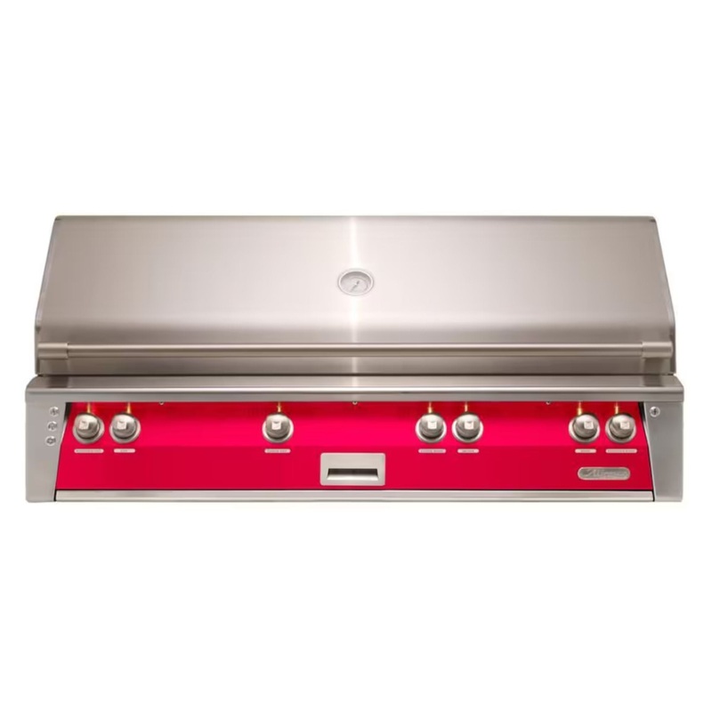 Alfresco 56-Inch Built-in Stainless Steel Gas Grill w/ Rotisserie & Sear Zone in Raspberry Red