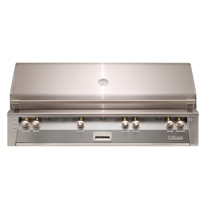 Alfresco 56-Inch Built-in Stainless Steel Gas Grill w/ Rotisserie & Sear Zone in Signal Gray