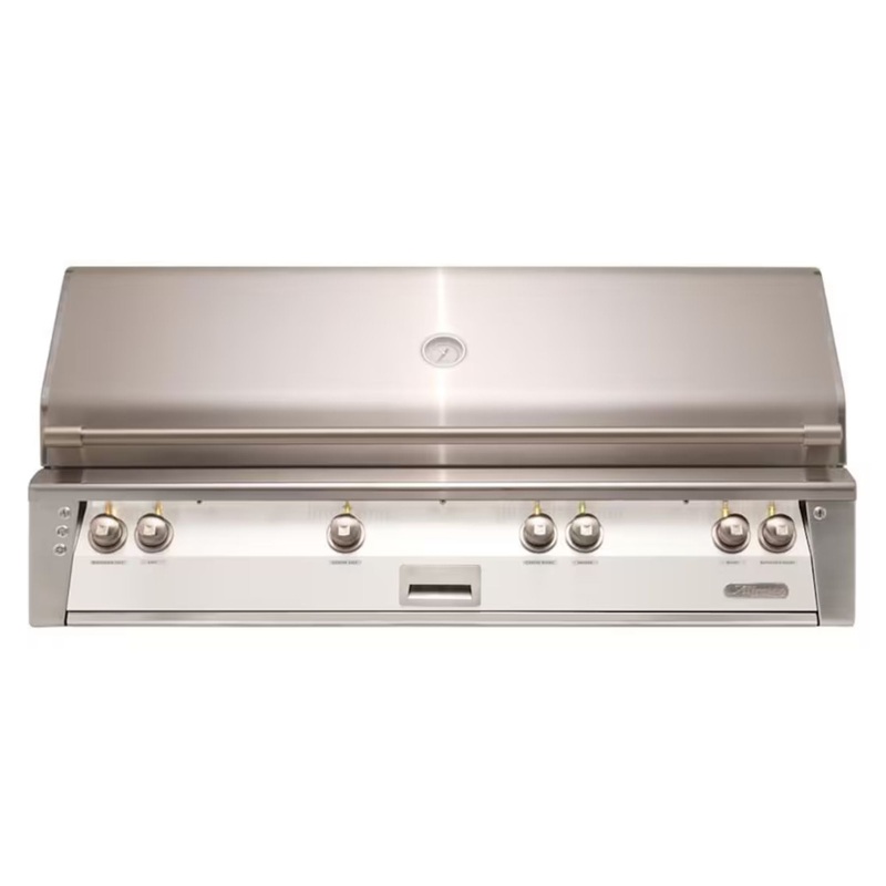Alfresco 56-Inch Built-in Stainless Steel Gas Grill w/ Rotisserie & Sear Zone in Signal White