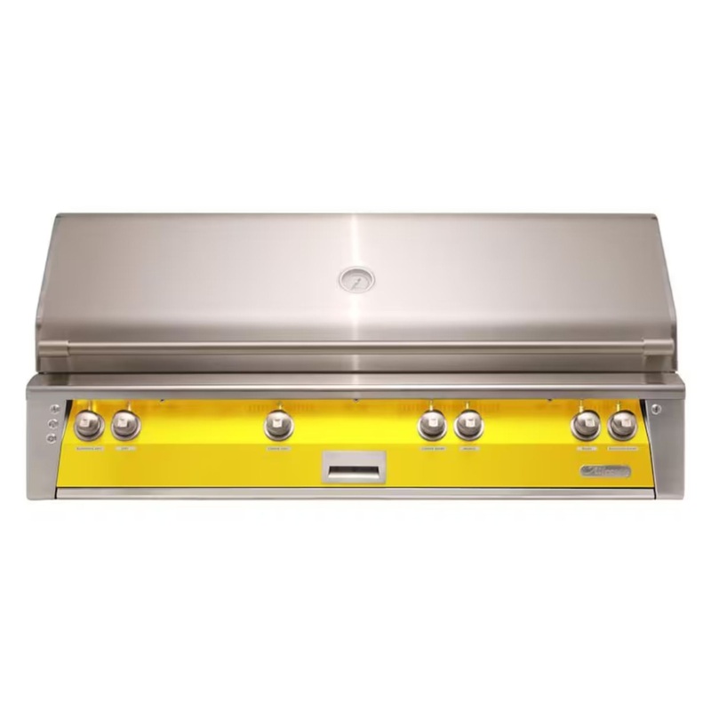 Alfresco 56-Inch Built-in Stainless Steel Gas Grill w/ Rotisserie & Sear Zone in Traffic Yellow