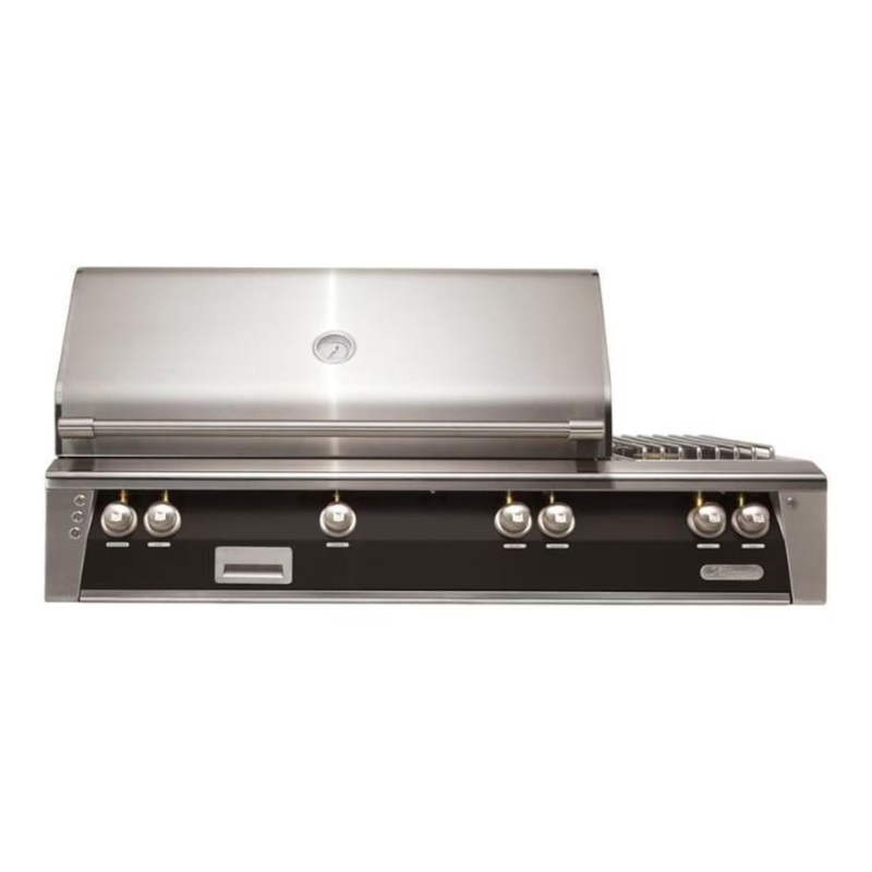 Alfresco 56-Inch Deluxe Built-in Stainless Steel Gas Grill w/ Rotisserie, Sear Zone & Side Burner in Matte Jet Black