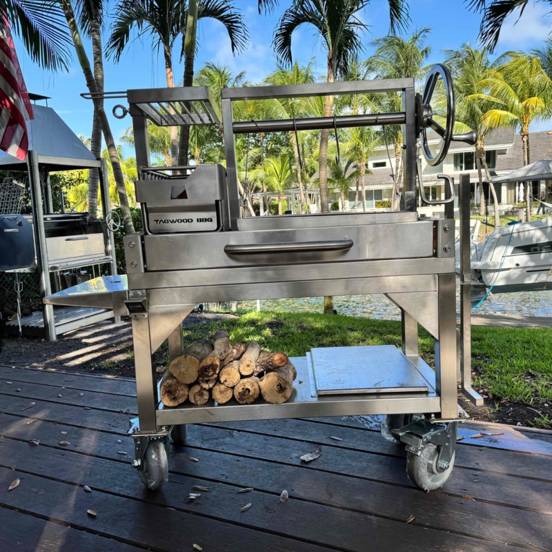 Tagwood BBQ03SS MINI Argentine Santa Maria Freestanding Charcoal Gaucho Grill