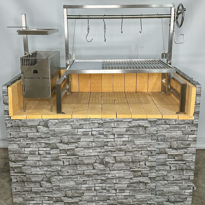 Tagwood BBQ09SS Built-In Insert Santa Maria Argentine Grill + 60 Firebricks Bundle